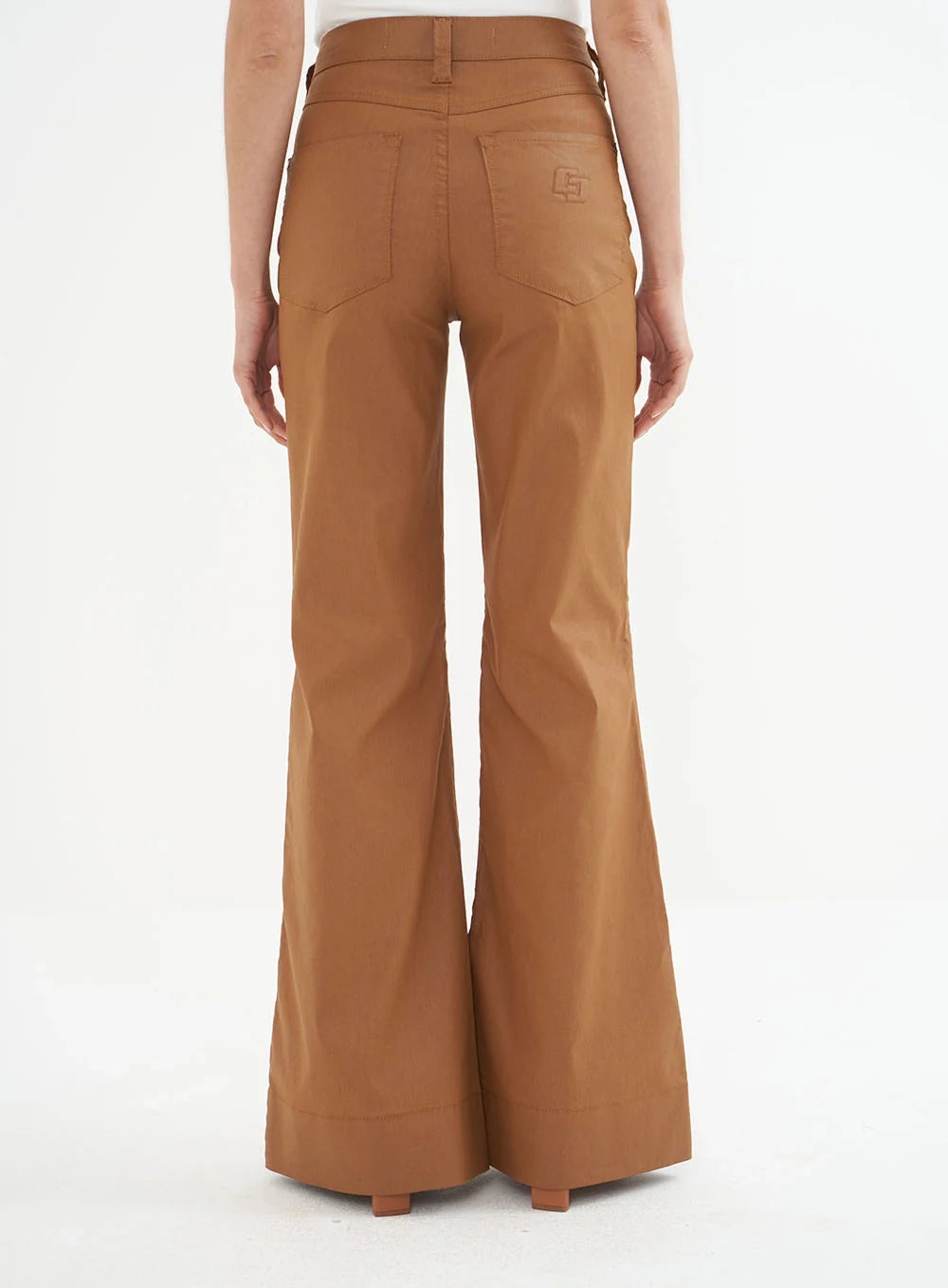 Calça Sarja Bruna Boot Cut Resinada