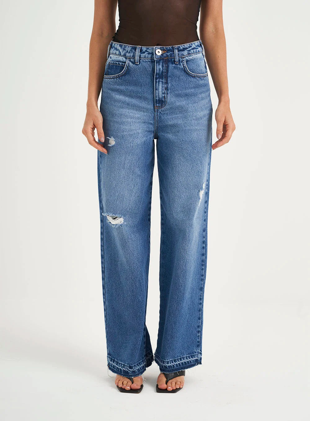 Calça Feminina Jeans Wide Leg Low Bruna