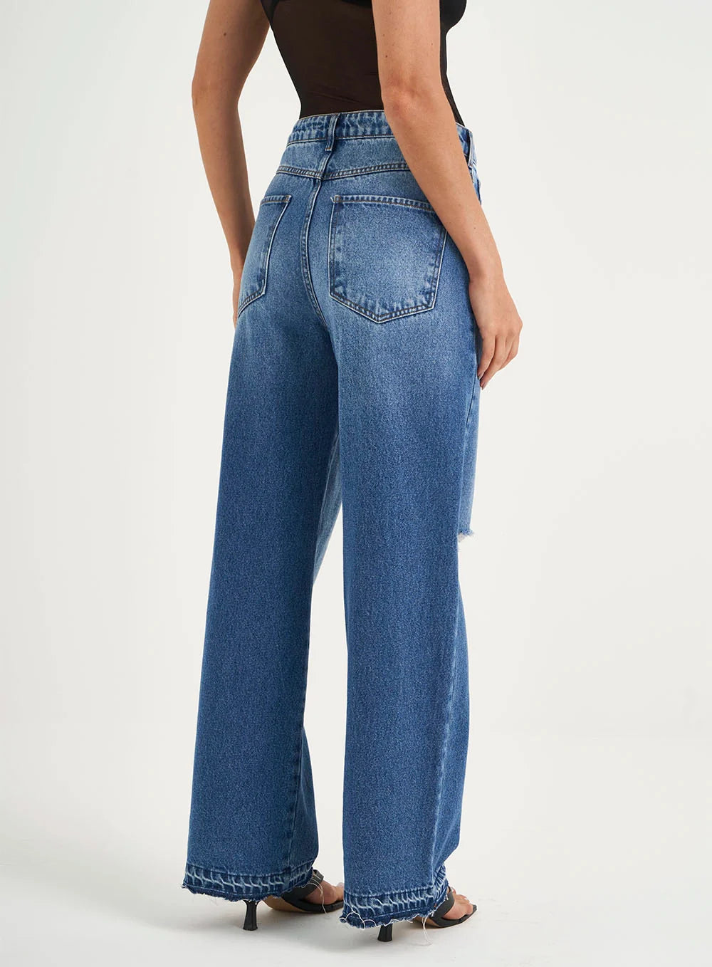 Calça Feminina Jeans Wide Leg Low Bruna