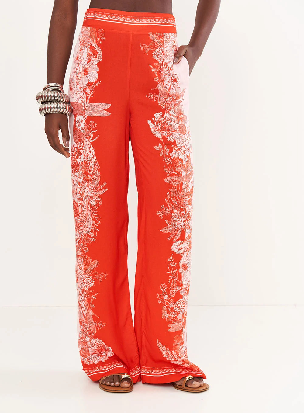 Calça Feminina Pantalona Estampada - Riviera