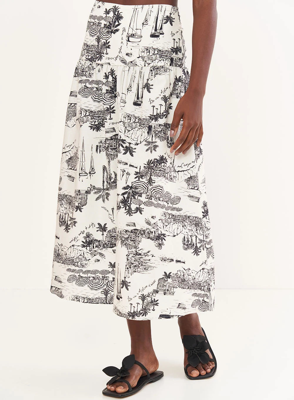 Saia Estampada Midi - Riviera