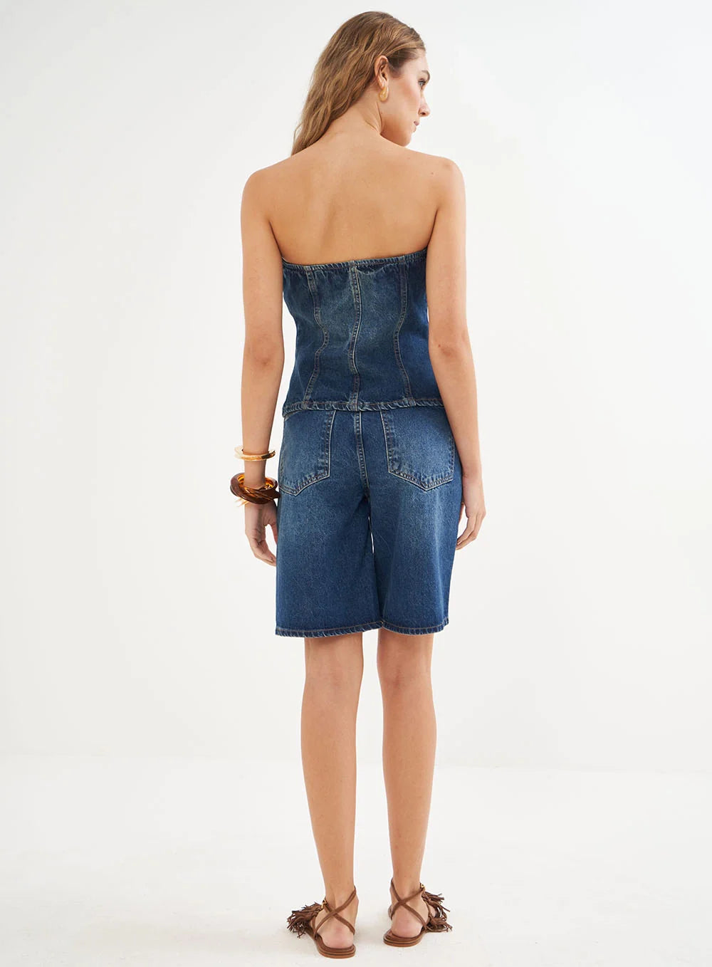 Blusa Jeans Alfaiataria Slim