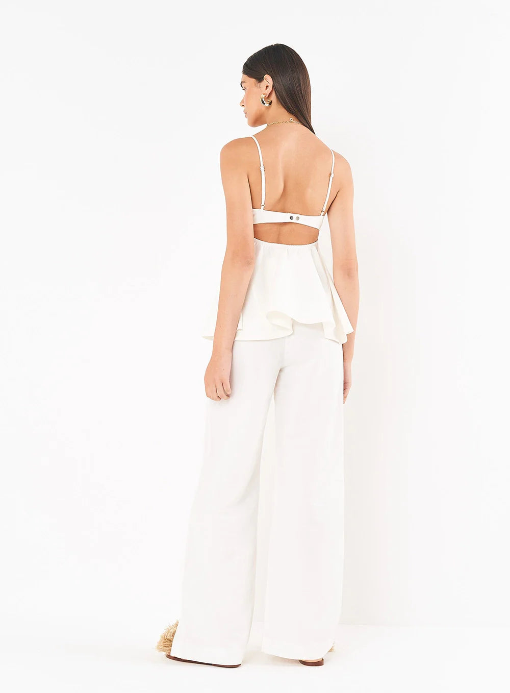 Blusa Evasê Em Linho Alongada