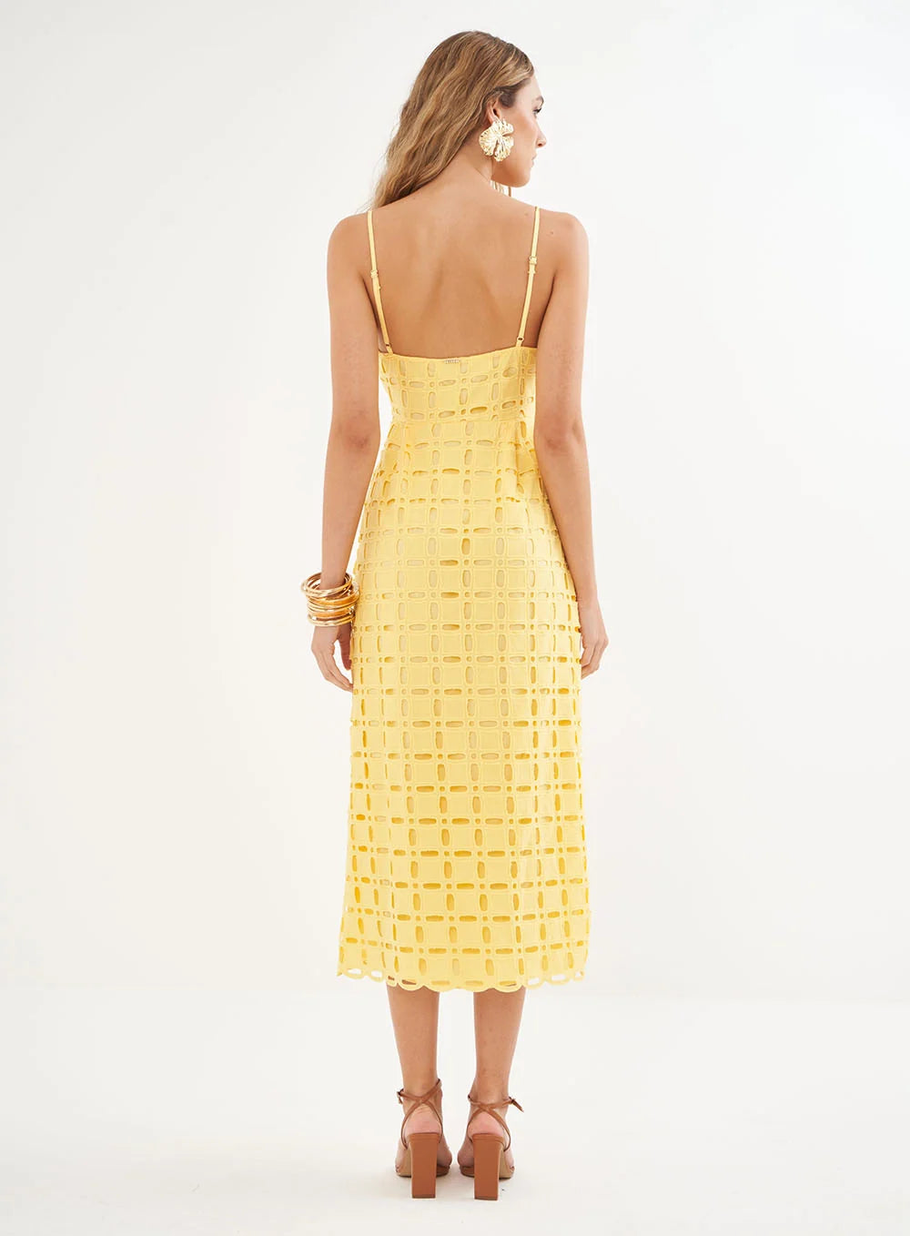Vestido Midi Laise Decote Em V - Riviera