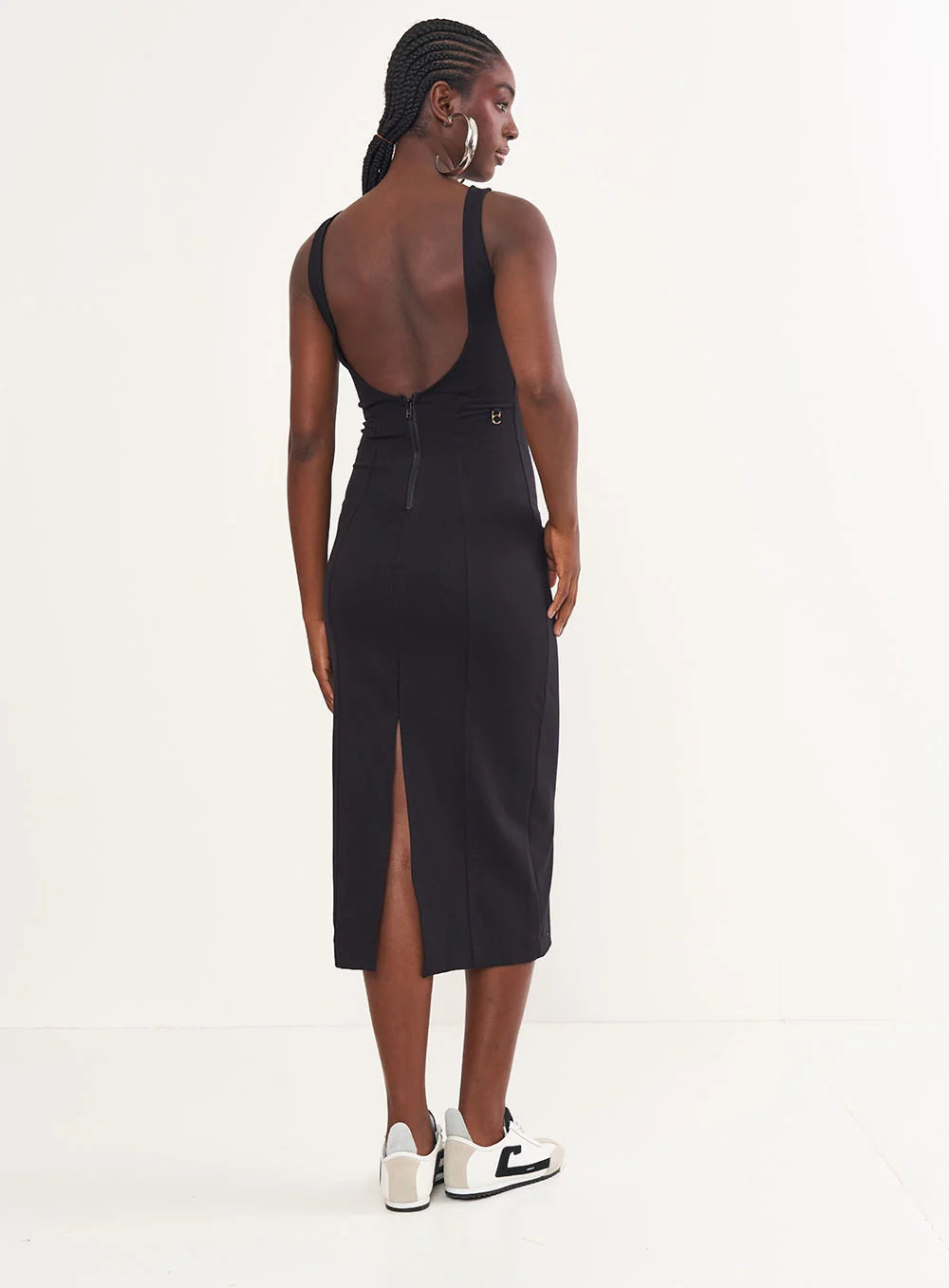 Vestido Midi Justo Decote Costas