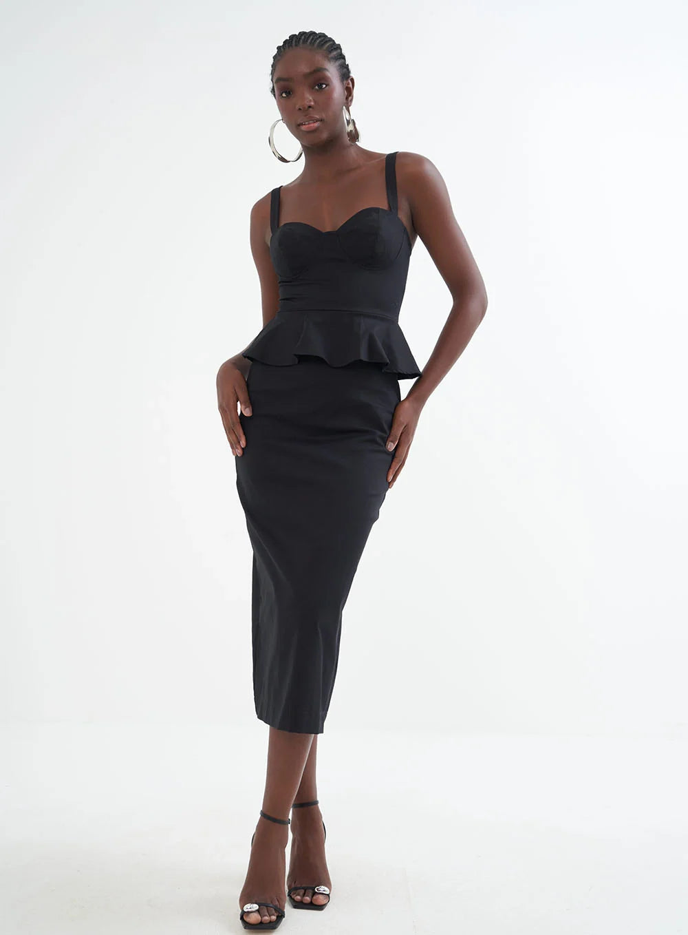 Vestido Midi Com Babados