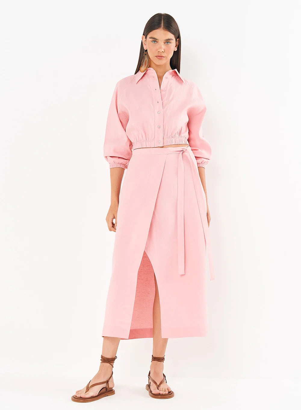 Camisa Feminina Linho E Cós Com Elástico
